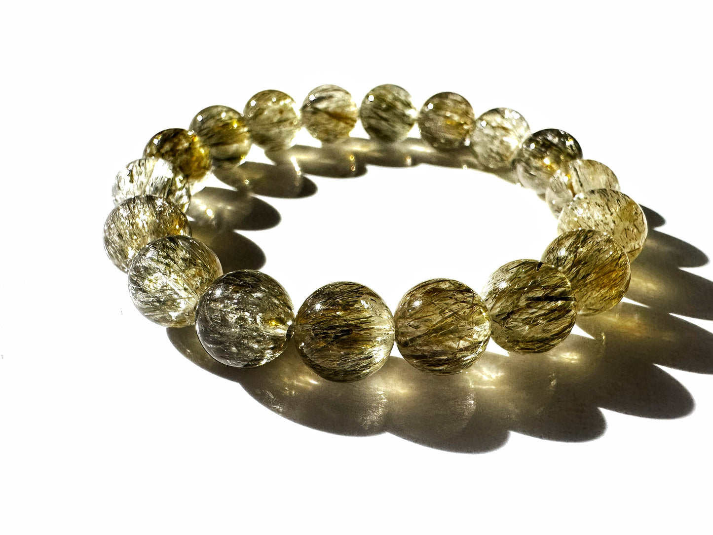 Premium Green Tourmalinated Quartz | Energy Shield & Personal Growth Bracelet