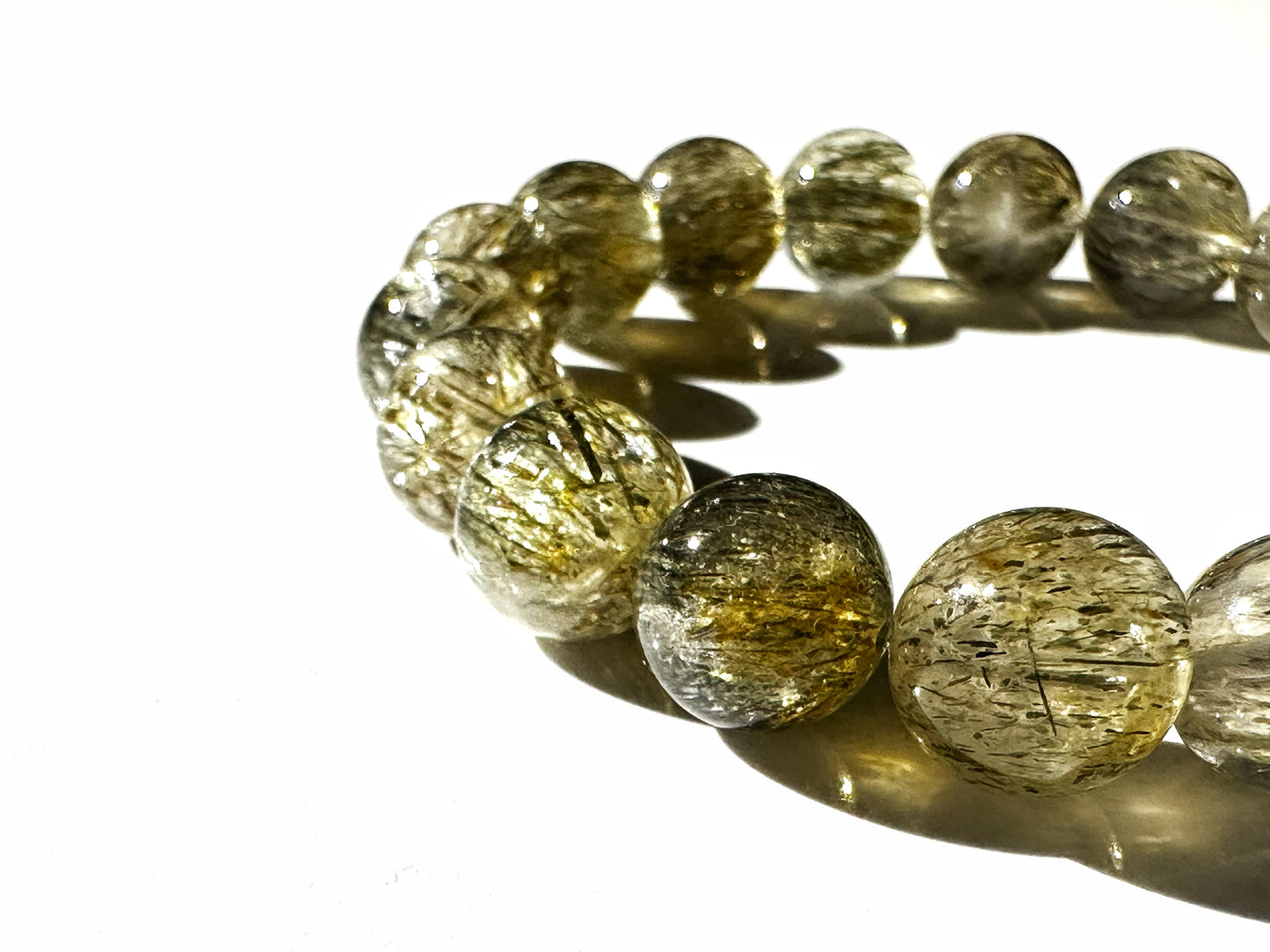 Premium Green Tourmalinated Quartz | Energy Shield & Personal Growth Bracelet