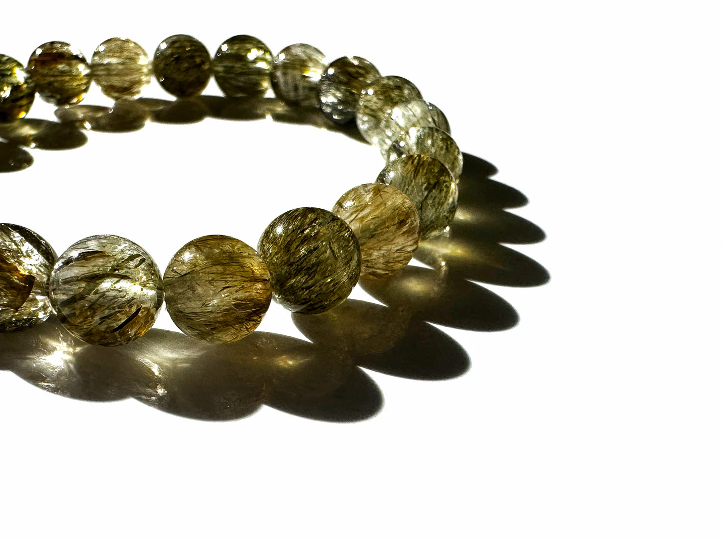 Premium Green Tourmalinated Quartz | Energy Shield & Personal Growth Bracelet