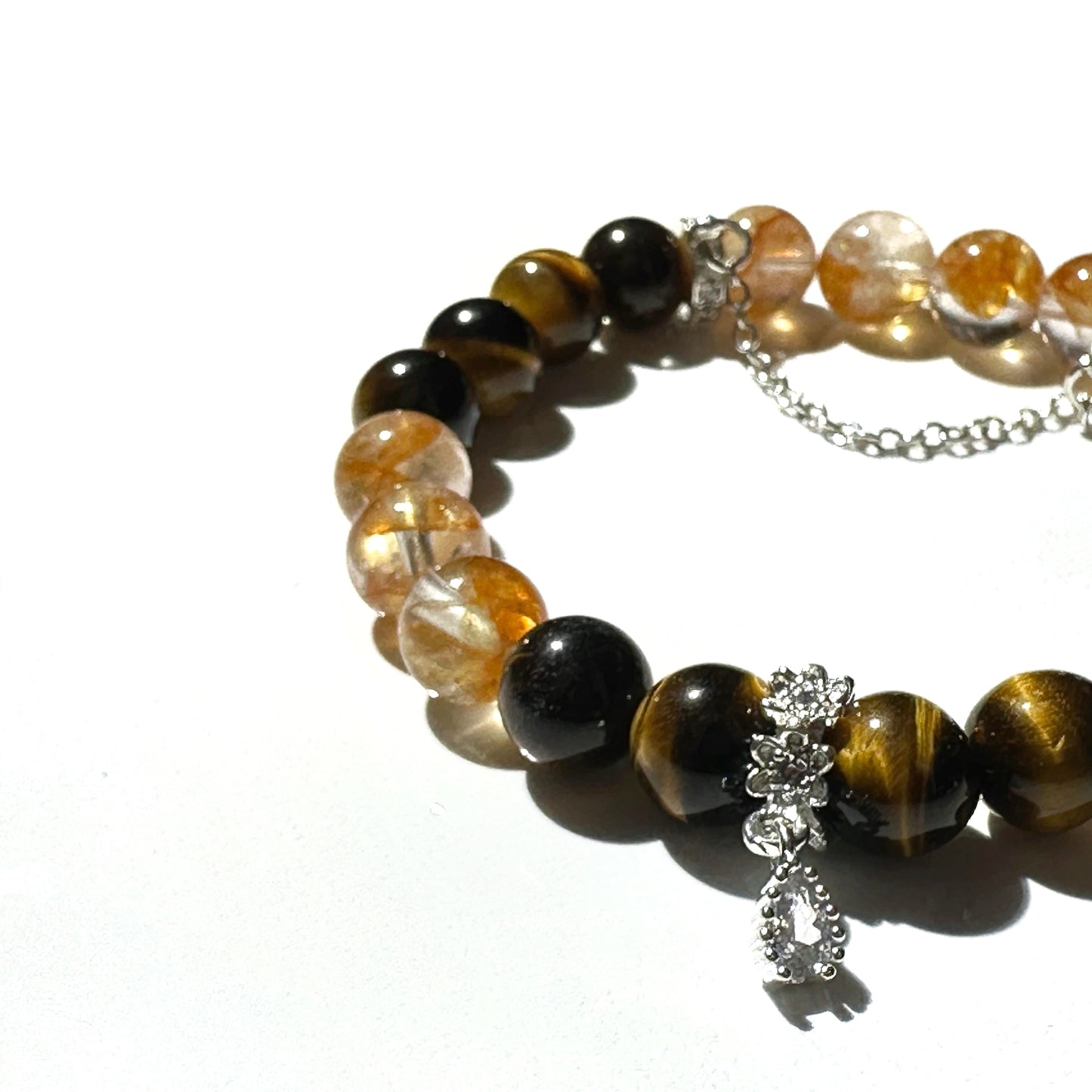 Premium Golden Tiger Eye, Hematoid Quartz & Citrine | Confidence & Fortune Crystal Bracelet Set