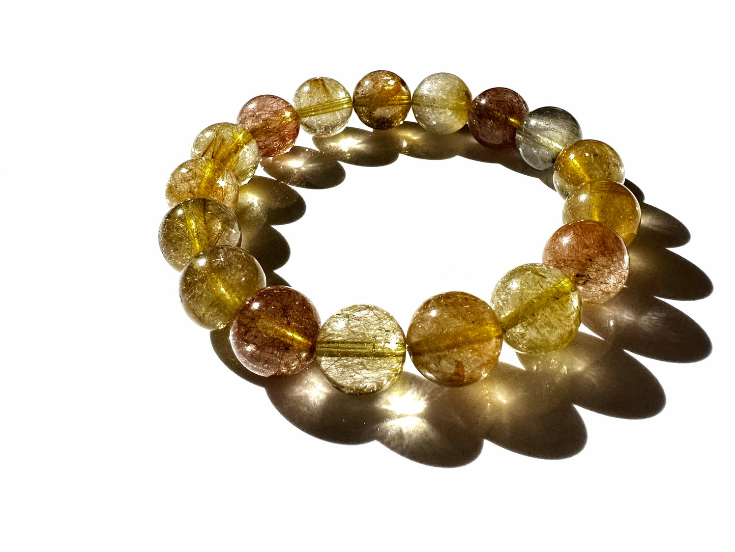 Premium Copper Rutile Quartz Bracelet 8mm | Manifestation, Focus & Energy Amplifier