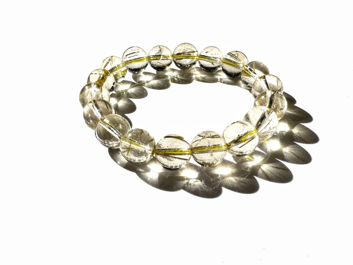 Golden Rutilated Quartz Bracelet 10mm | Strength, Illumination & Intentional Power