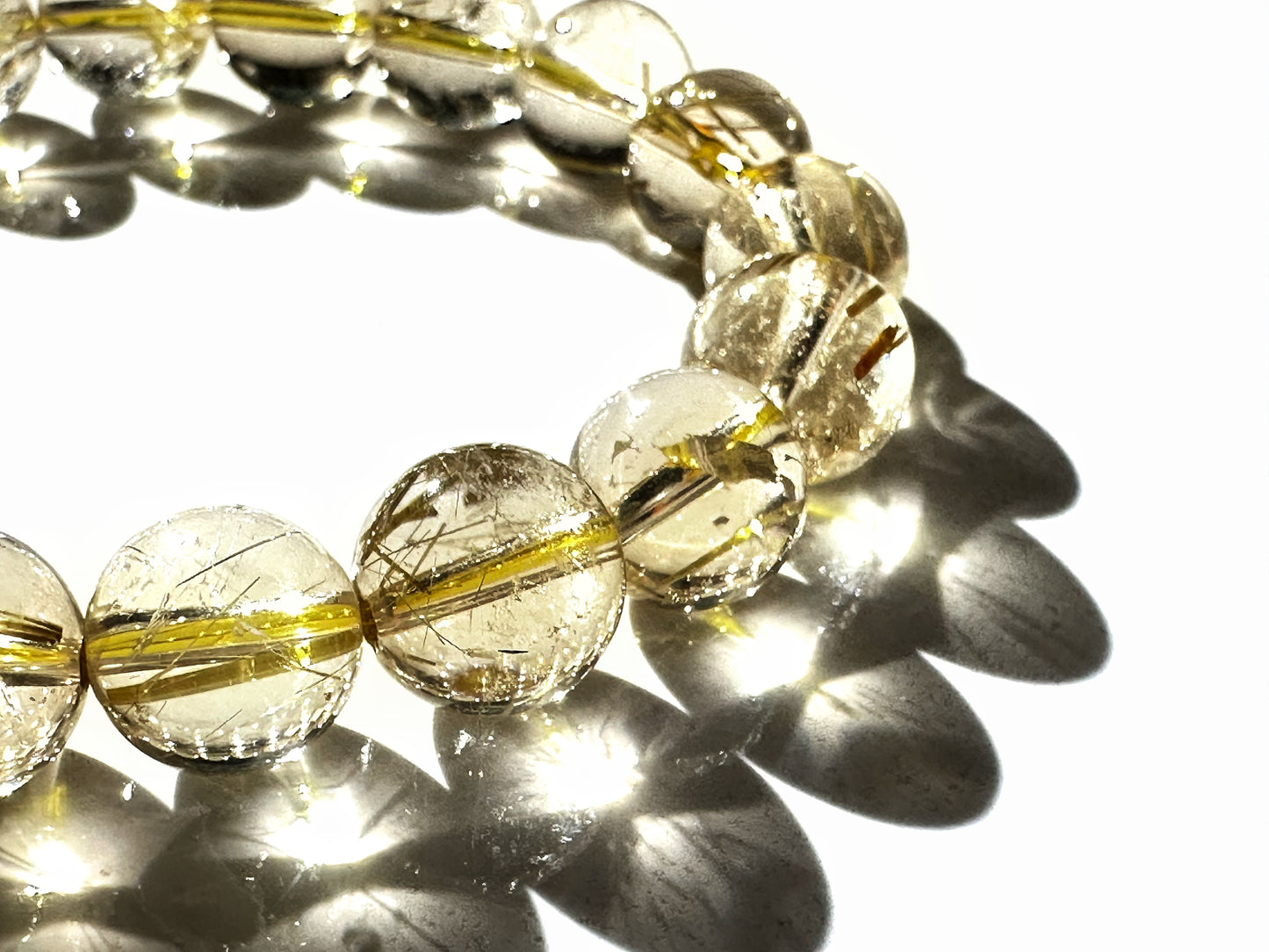 Golden Rutilated Quartz Bracelet 10mm | Strength, Illumination & Intentional Power