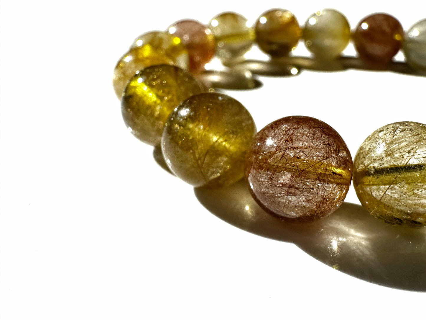 Premium Copper Rutile Quartz Bracelet 8mm | Manifestation, Focus & Energy Amplifier
