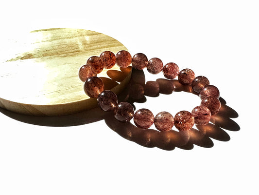 Cherry Strawberry Quartz Bracelet | Passion, Vitality & Heart‑Centering Energy