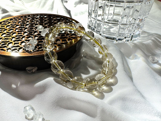 Golden Rutilated Quartz Bracelet 10mm | Strength, Illumination & Intentional Power