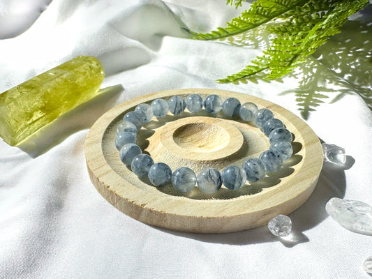 Premium Blue Rutilated Quartz Bracelet | Calm Focus and Intuitive Clarity