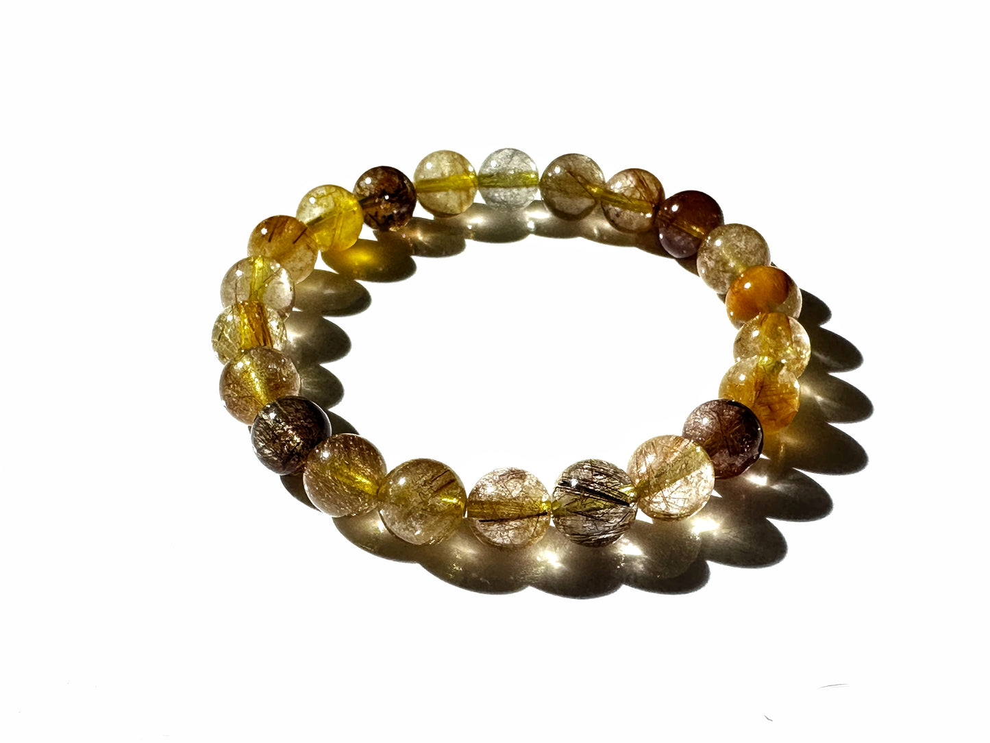 Premium Copper Rutile Quartz Bracelet 8mm | Manifestation, Focus & Energy Amplifier