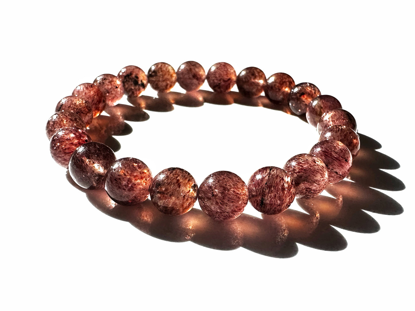 Cherry Strawberry Quartz Bracelet | Passion, Vitality & Heart‑Centering Energy