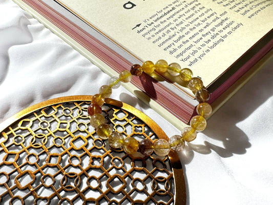 Premium Copper Rutile Quartz Bracelet 8mm | Manifestation, Focus & Energy Amplifier