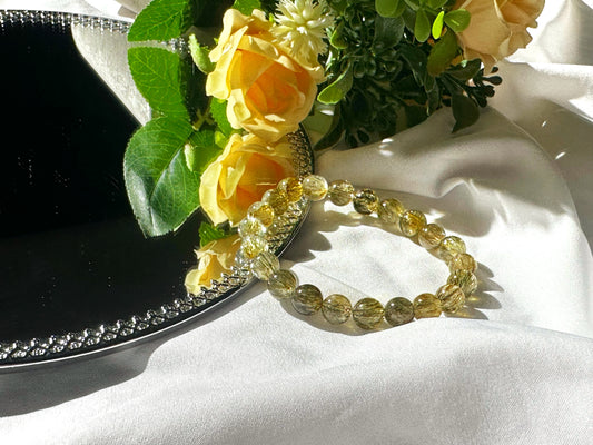 Premium Green Tourmalinated Quartz | Energy Shield & Personal Growth Bracelet