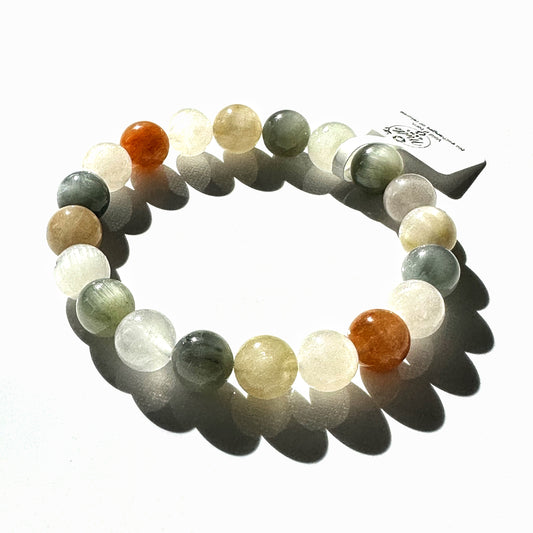 Premium Natural Rabbit Hair Quartz 9mm | Gentle Energy & Clarity Bracelet