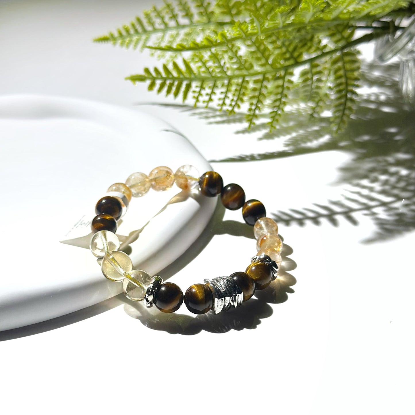 Premium Golden Tiger Eye, Hematoid Quartz & Citrine  | Confidence & Fortune Crystal Bracelet Set